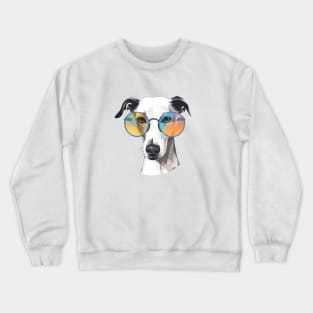 Whippet Wearing Sunglasses Crewneck Sweatshirt